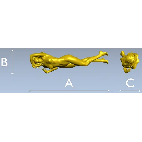 Рельефная 3D модель "Лежащая нимфа" в формате STL для ЧПУ