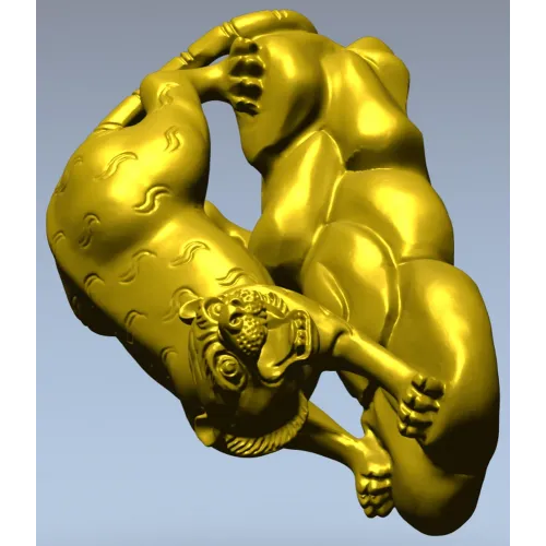 3D модель "Тигр и нимфа" в формате STL для ЧПУ