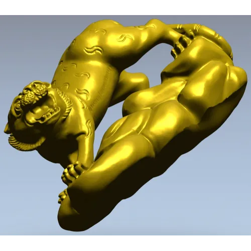 3D модель "Тигр и нимфа" в формате STL для ЧПУ