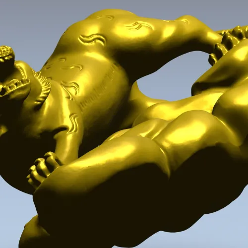3D модель "Тигр и нимфа" в формате STL для ЧПУ