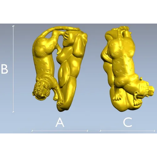 3D модель "Тигр и нимфа" в формате STL для ЧПУ