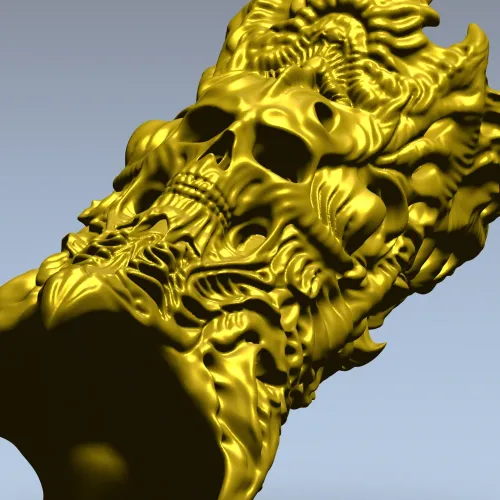Тотемный столб с черепом - 3D модель STL для ЧПУ