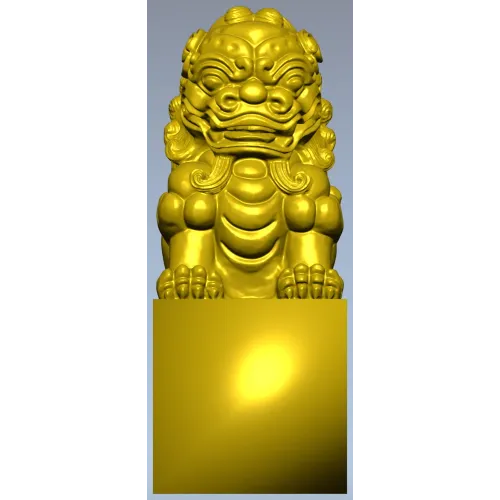 Фу-льонг - 3D модель STL для ЧПУ (статуетка на постаменте)