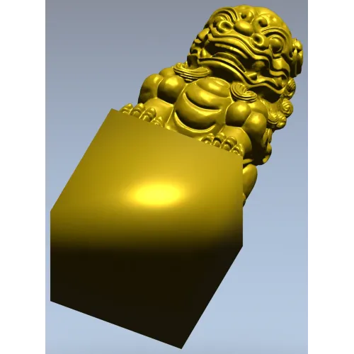 Фу-льонг - 3D модель STL для ЧПУ (статуетка на постаменте)