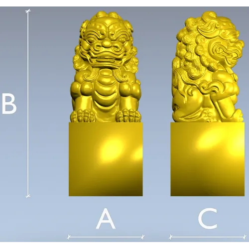 Фу-льонг - 3D модель STL для ЧПУ (статуетка на постаменте)