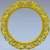 Baroque Acanthus Round Frame STL 3D Model for CNC Milling