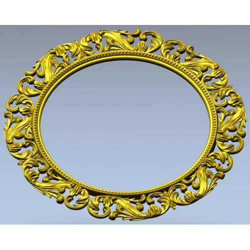 Baroque Acanthus Round Frame STL 3D Model for CNC Milling