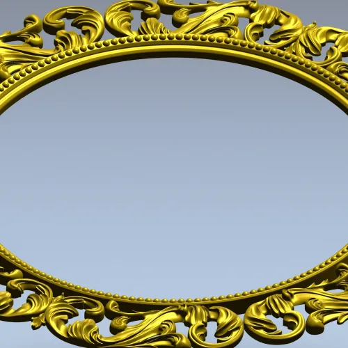 Baroque Acanthus Round Frame STL 3D Model for CNC Milling