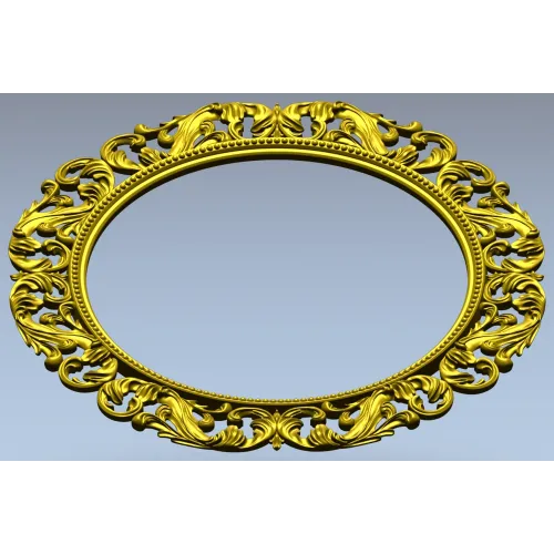Baroque Acanthus Round Frame STL 3D Model for CNC Milling