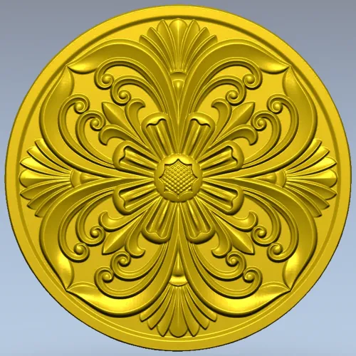 Acanthus Rosette Medallion STL for CNC
