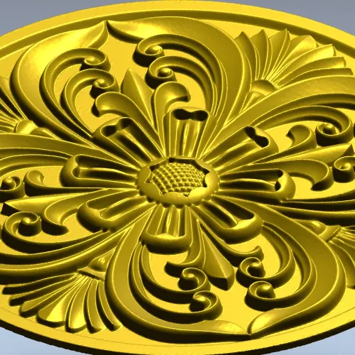 Acanthus Rosette Medallion STL for CNC