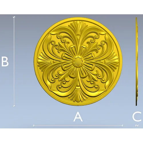 Acanthus Rosette Medallion STL for CNC