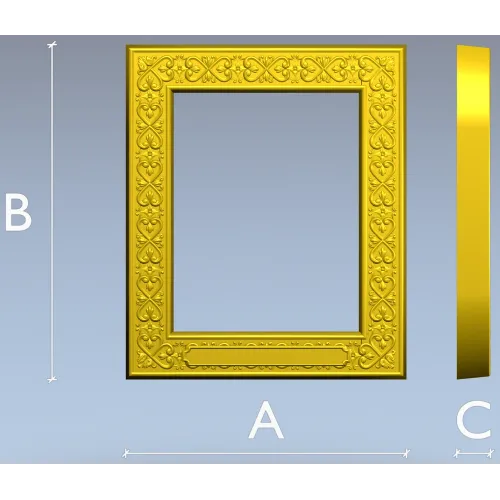Regal Fleur Frame - ornate frame 3D model (STL) for CNC