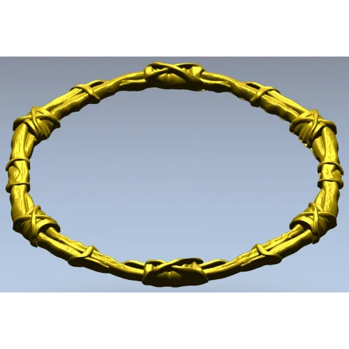 Круглая рамка "Венок из лозы" - STL для ЧПУ