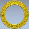 Greek-Key Round Frame - STL 3D Model for CNC Milling