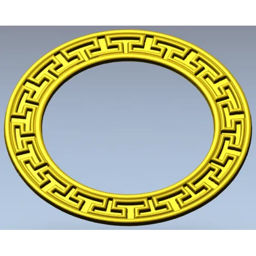 Greek-Key Round Frame - STL 3D Model for CNC Milling