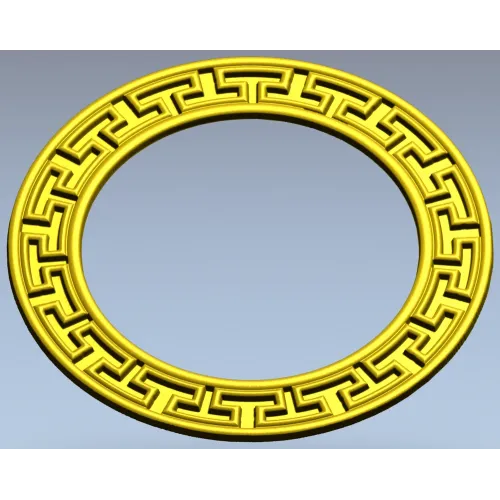 Greek-Key Round Frame - STL 3D Model for CNC Milling