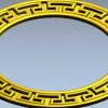 Greek-Key Round Frame - STL 3D Model for CNC Milling