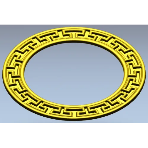 Greek-Key Round Frame - STL 3D Model for CNC Milling
