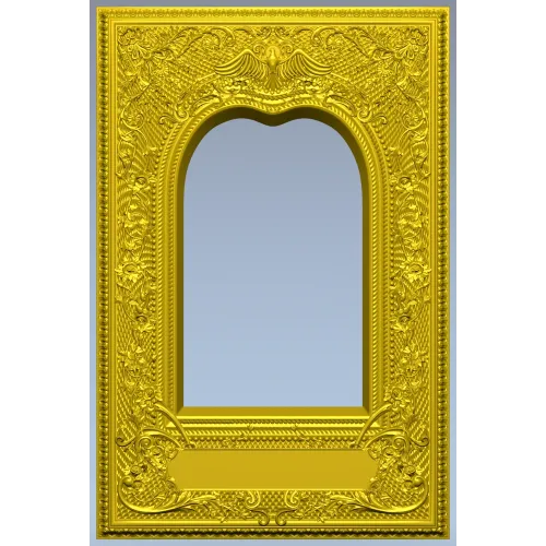 Ornate Arched Frame STL for CNC - Detailed 3D Model for Carving