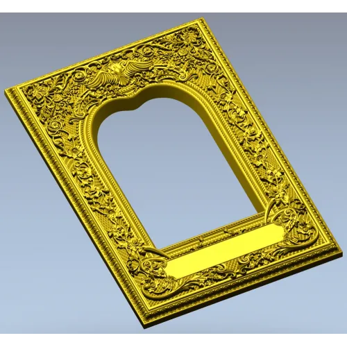 Ornate Arched Frame STL for CNC - Detailed 3D Model for Carving