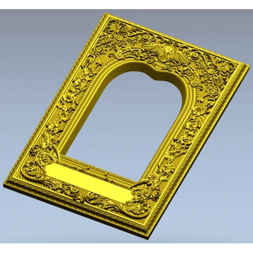 Ornate Arched Frame STL for CNC - Detailed 3D Model for Carving