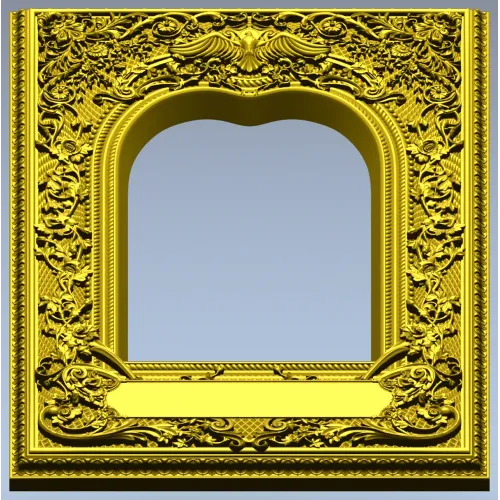 Ornate Arched Frame STL for CNC - Detailed 3D Model for Carving