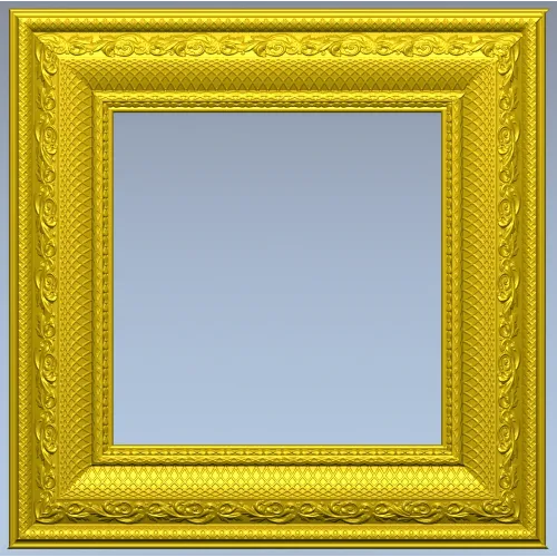 Ornate Square Frame STL - Detailed 3D Model for CNC