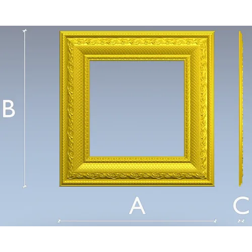 Ornate Square Frame STL - Detailed 3D Model for CNC