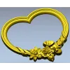 Сердечная рамка с цветочным букетом - stl модель для ЧПУ
