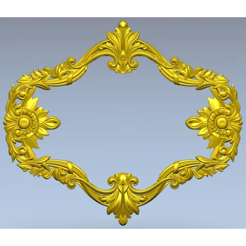 Sunflower Rococo Frame - STL 3D model for CNC milling