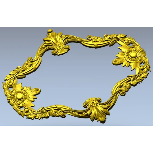 Sunflower Rococo Frame - STL 3D model for CNC milling
