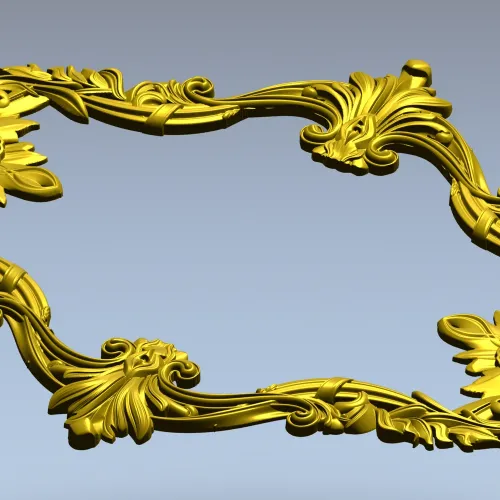 Sunflower Rococo Frame - STL 3D model for CNC milling