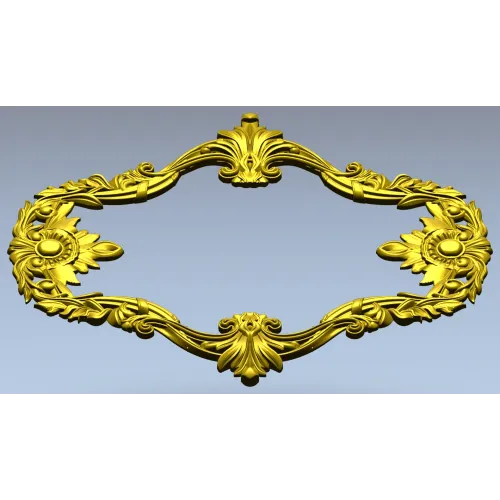Sunflower Rococo Frame - STL 3D model for CNC milling