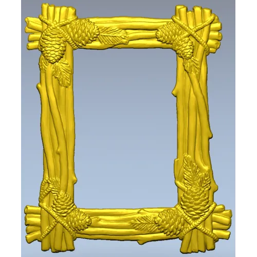 Pine Bundle Frame - STL 3D model for CNC milling