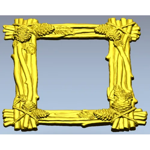 Pine Bundle Frame - STL 3D model for CNC milling