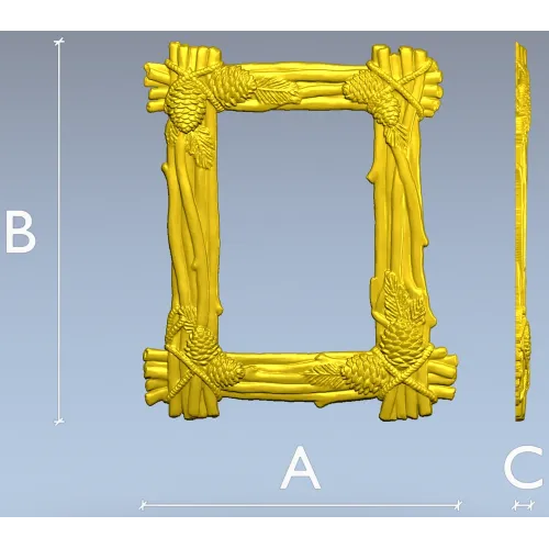 Pine Bundle Frame - STL 3D model for CNC milling