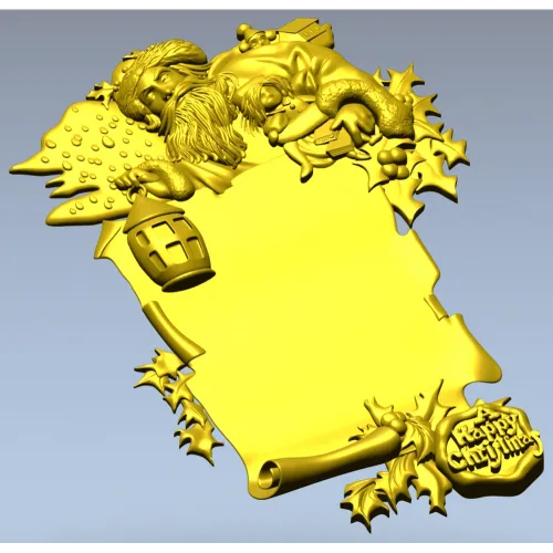 Yuletide Scrollframe - Christmas CNC STL Relief