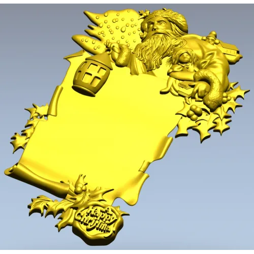 Yuletide Scrollframe - Christmas CNC STL Relief