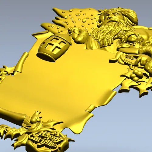 Yuletide Scrollframe - Christmas CNC STL Relief