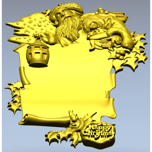 Yuletide Scrollframe - Christmas CNC STL Relief