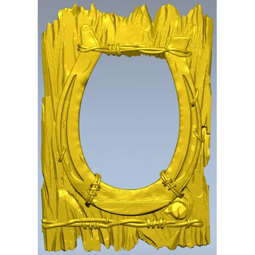 Rustic horseshoe plank frame STL for CNC milling