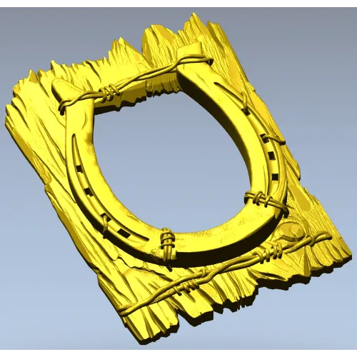 Rustic horseshoe plank frame STL for CNC milling