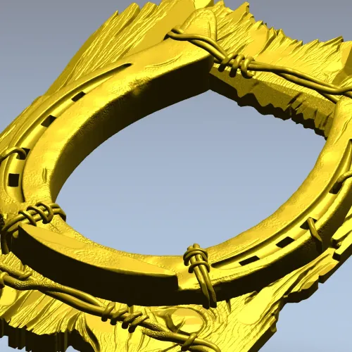 Rustic horseshoe plank frame STL for CNC milling