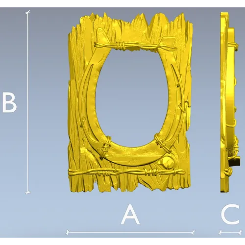 Rustic horseshoe plank frame STL for CNC milling