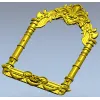 Арочная резная рама STL для ЧПУ - барочный картуш и колонны