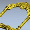 Арочная резная рама STL для ЧПУ - барочный картуш и колонны