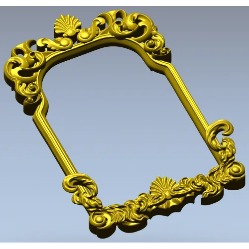 Rococo shell frame - detailed STL 3D model for CNC milling