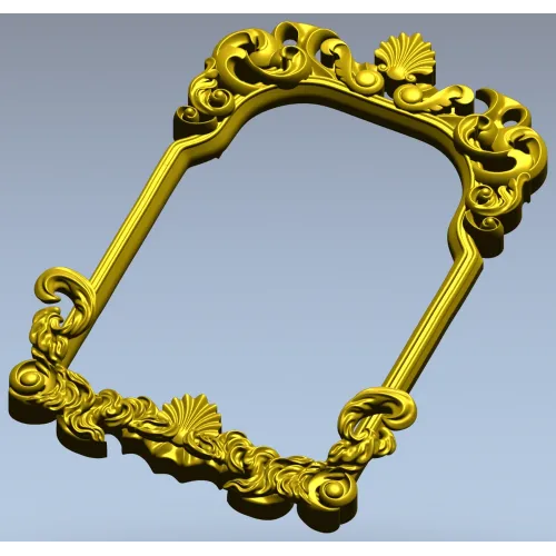 Rococo shell frame - detailed STL 3D model for CNC milling