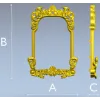 Rococo shell frame - detailed STL 3D model for CNC milling